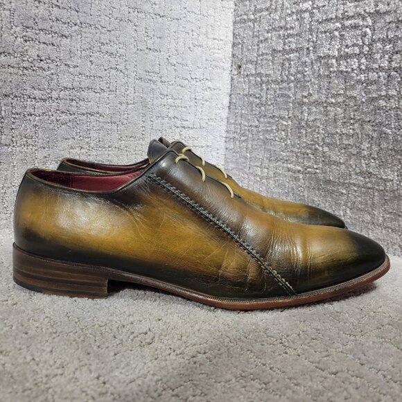 Bespoken Mogul Men's Size EU 45.5 Luxury Green Leather Oxford Dress Shoes 1973 - Picture 5 of 13